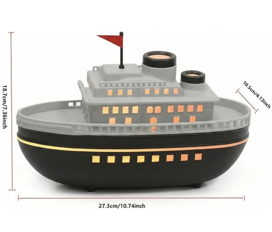 Boat shaped Essential oil Diffuser and Air Humidifier With Cozy Cabin Window Glow