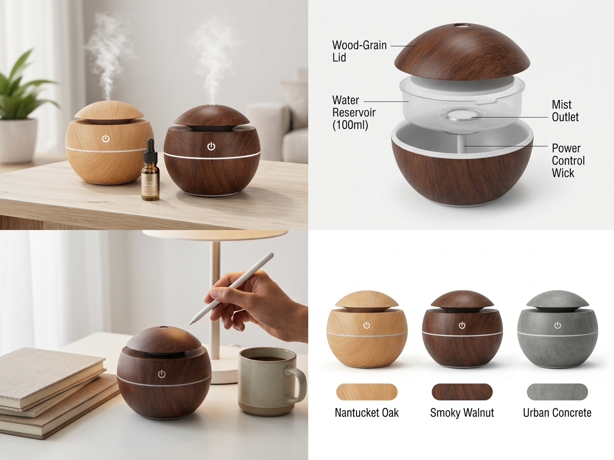 Wooden Air Humidifier And Aroma Diffuser